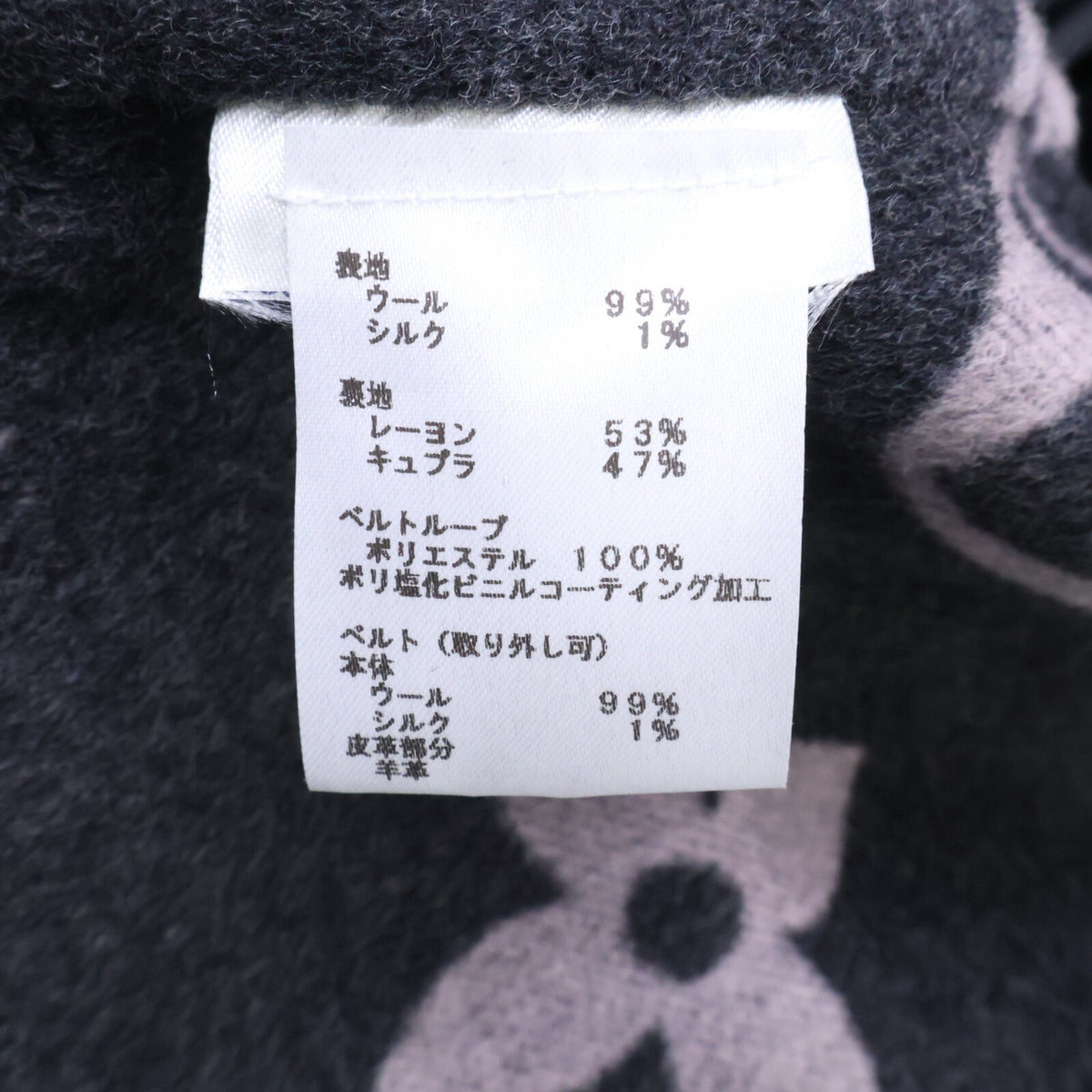 LOUIS VUITTON ルイヴィトン 新品同様 国内正規 FJC022NUV ジャイアント モノグラム シルク混ウール シグネチャー フーデッド ラップ コート