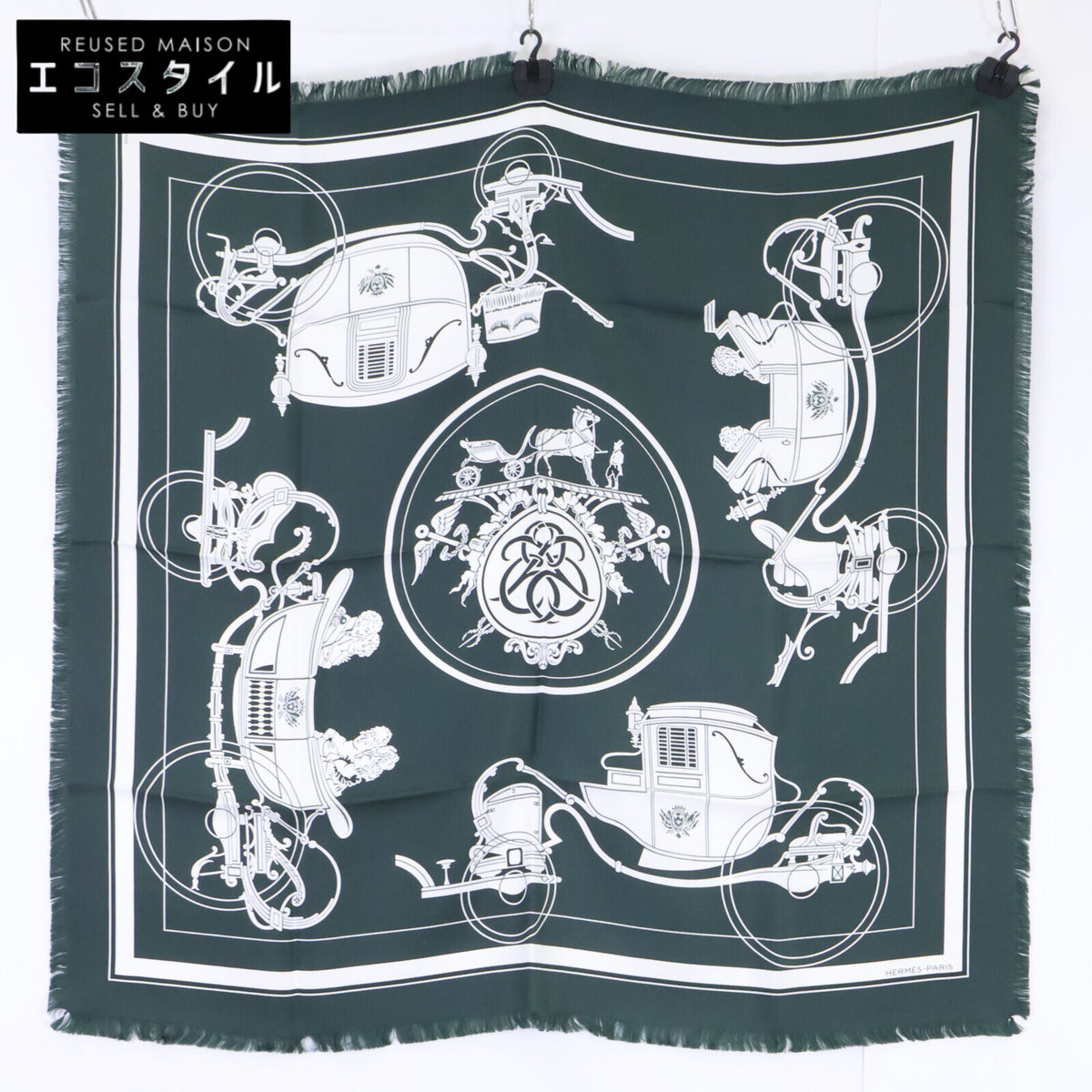 HERMES エルメス 【新品未使用】EX LIBRIS エクスリブリス フリンジ カレ80 スカーフ