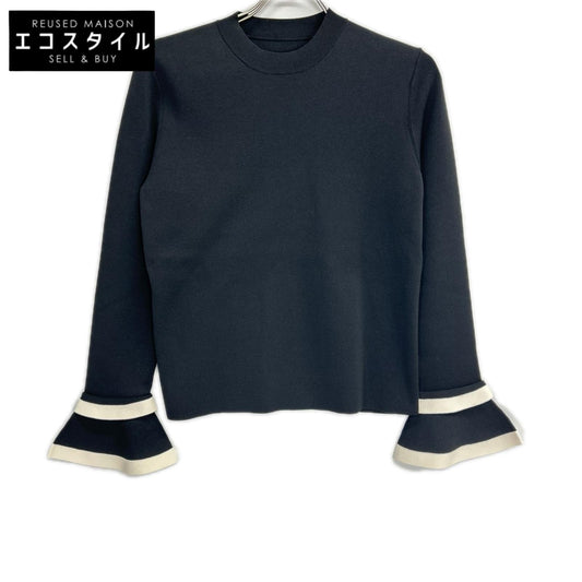 ADORE アドーア ブラック ダブルラッフルカフニット トップス