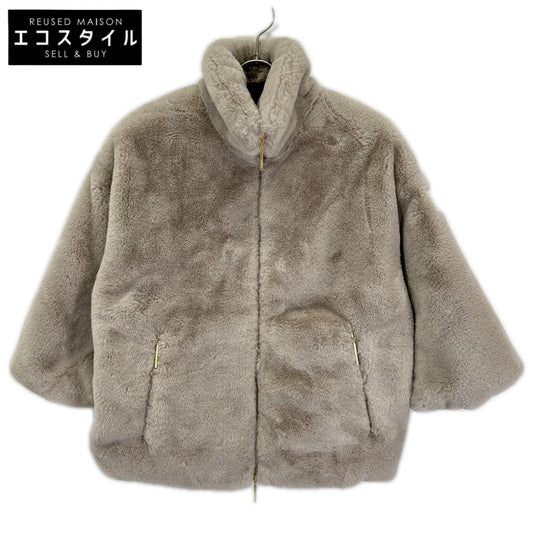 TATRAS タトラス LTTM24A4062 グレージュ ファー ボア ジップアップブルゾン ジャケット