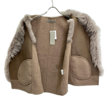 theory luxe セオリーリュクス 03-3360903-325 ベージュ ムートン 異素材コンビベスト ベスト