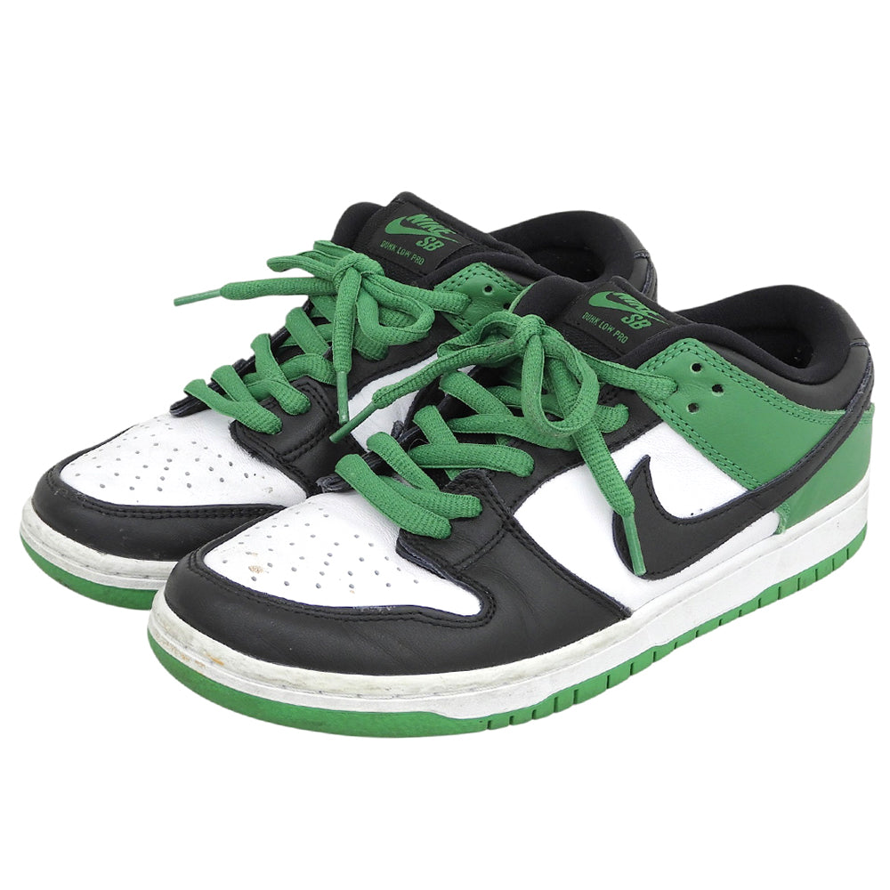 NIKE ナイキ SB ダンク ロー プロ スニーカー レザー シューズ メンズ ブラック×グリーン 26.5cm BQ6817 シューズ