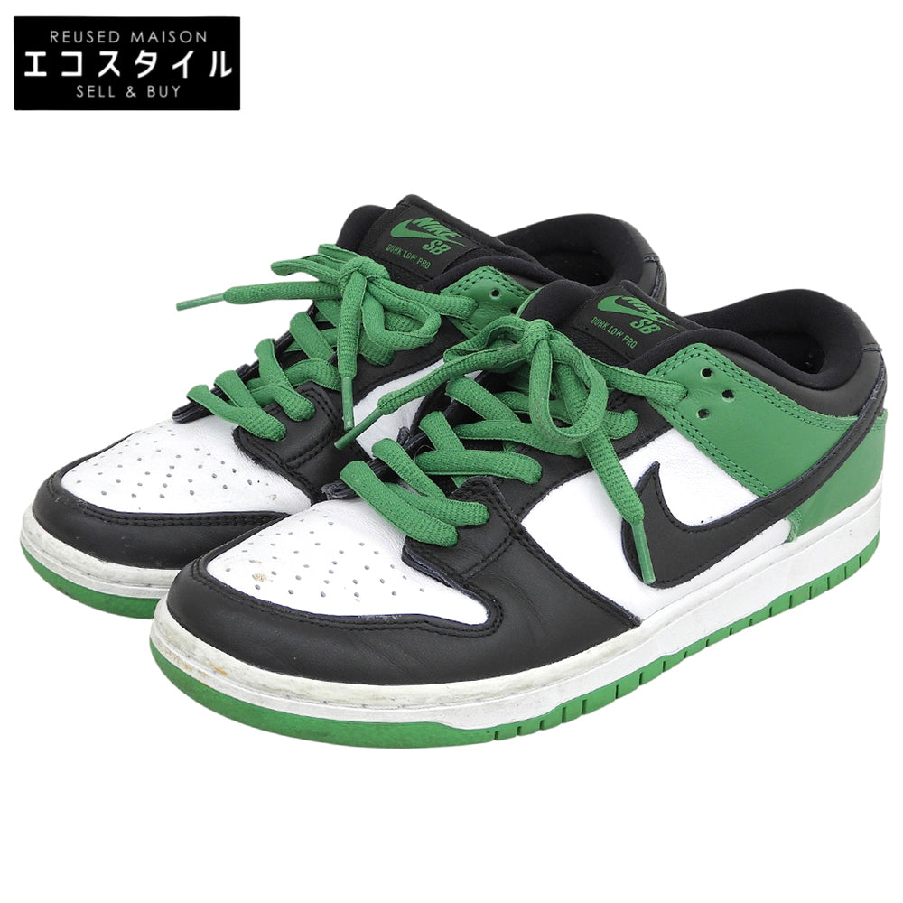 NIKE ナイキ SB ダンク ロー プロ スニーカー レザー シューズ メンズ ブラック×グリーン 26.5cm BQ6817 シューズ