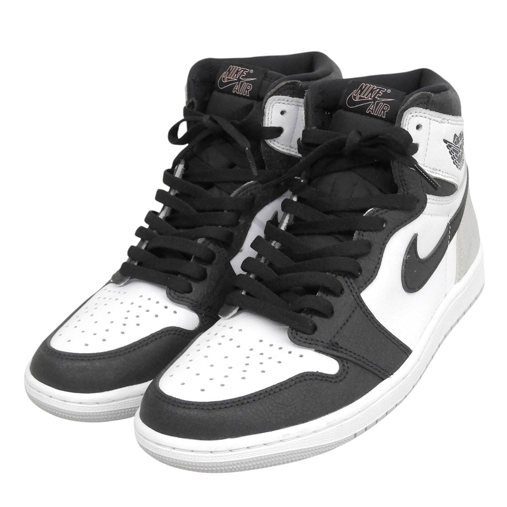 NIKE ナイキ 美品 エアジョーダンワンレトロ ハイカット スニーカー シューズ メンズ ホワイト/ブラック 27cm 555088-108 シューズ
