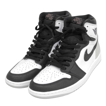 NIKE ナイキ 美品 エアジョーダンワンレトロ ハイカット スニーカー シューズ メンズ ホワイト/ブラック 27cm 555088-108 シューズ
