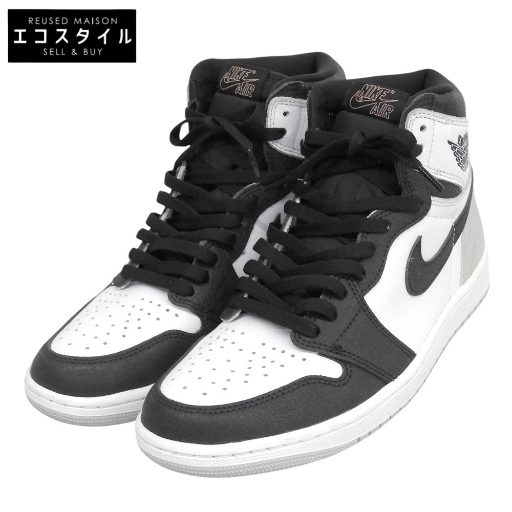 NIKE ナイキ 美品 エアジョーダンワンレトロ ハイカット スニーカー シューズ メンズ ホワイト/ブラック 27cm 555088-108 シューズ
