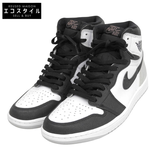 NIKE ナイキ 美品 エアジョーダンワンレトロ ハイカット スニーカー シューズ メンズ ホワイト/ブラック 27cm 555088-108 シューズ