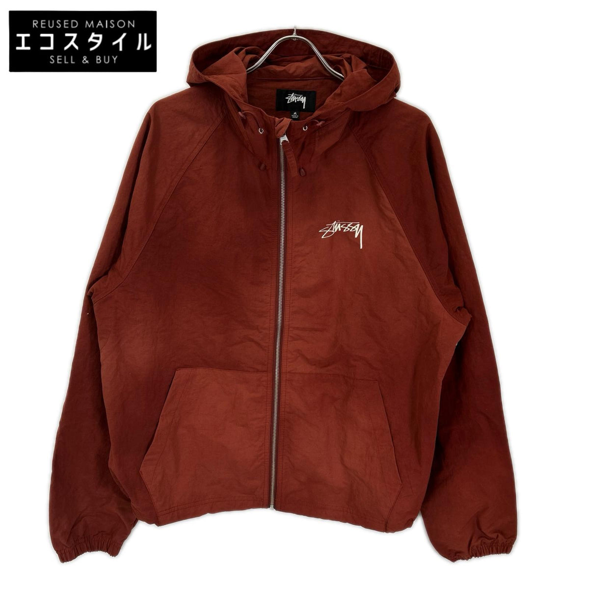 stussy ステューシー レッド BEACH SHELL WAVE DYE ジャケット