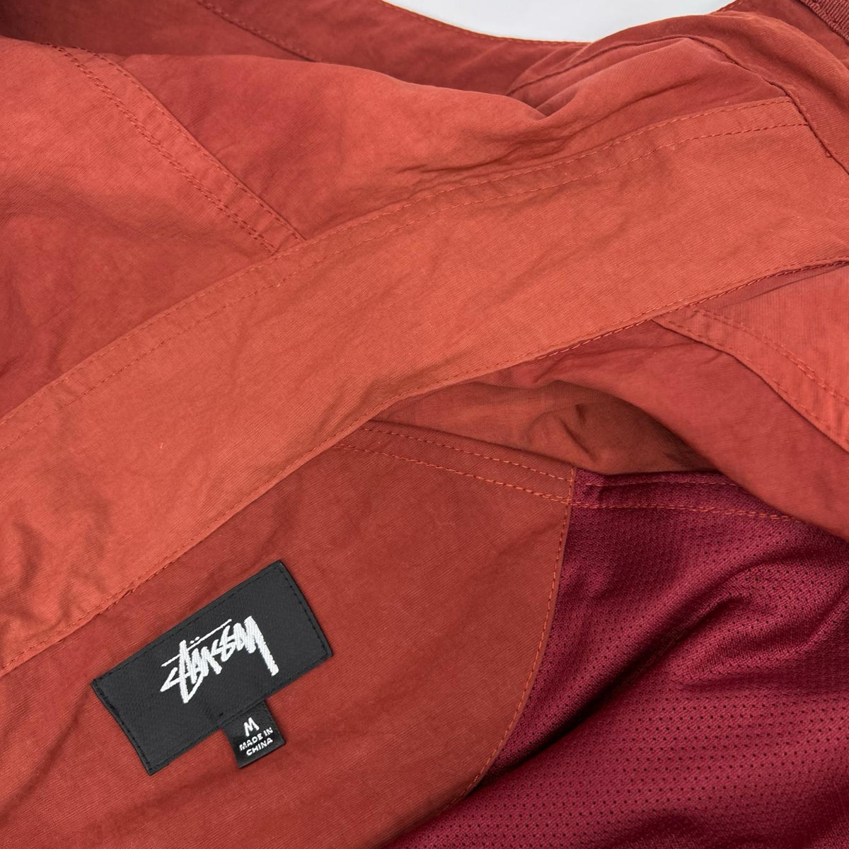 stussy ステューシー レッド BEACH SHELL WAVE DYE ジャケット