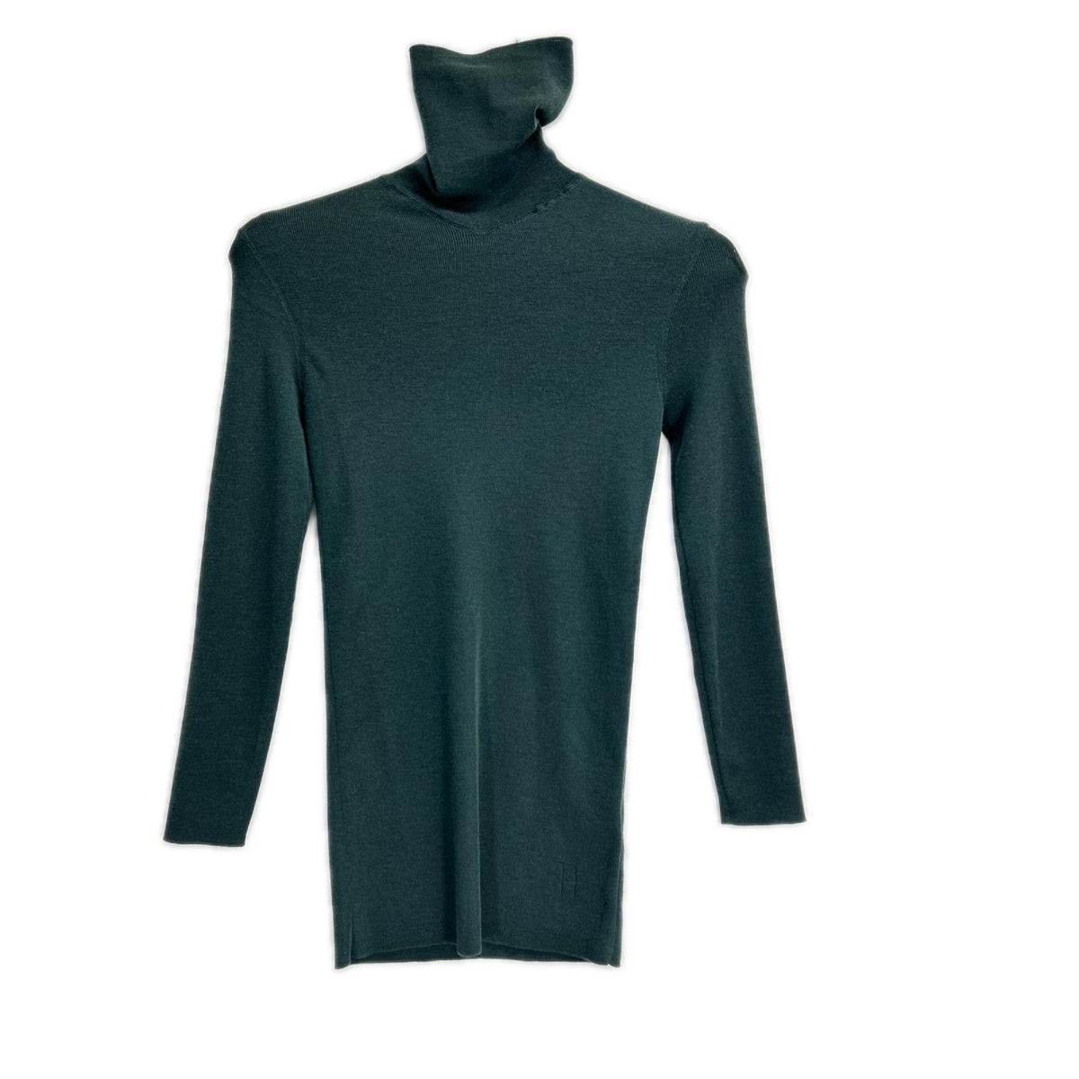 HERMES エルメス グリーン カシミア100 ハイネックニット トップス