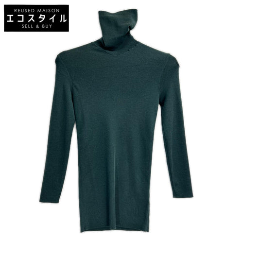 HERMES エルメス グリーン カシミア100 ハイネックニット トップス