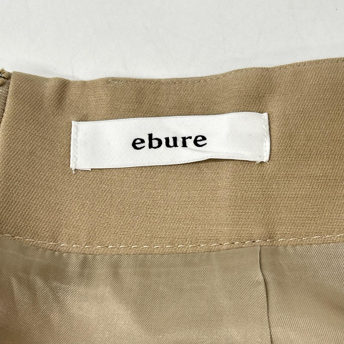 ebure エブール ベージュ ロントポケット サイドタック ロングフレアスカート スカート
