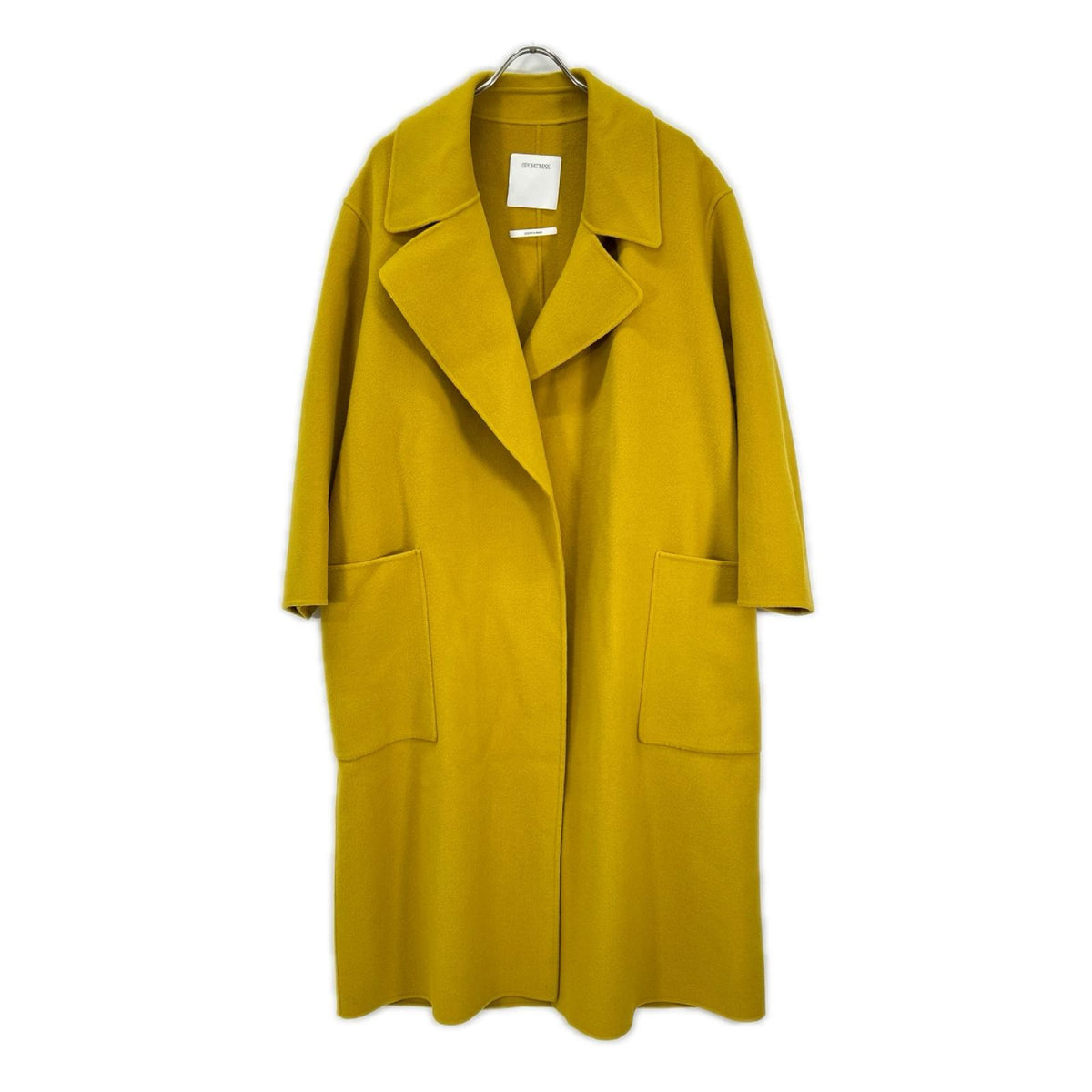 SPORTMAX スポーツマックス イエロー クチートアマーノ ウール ロングガウンコート コート