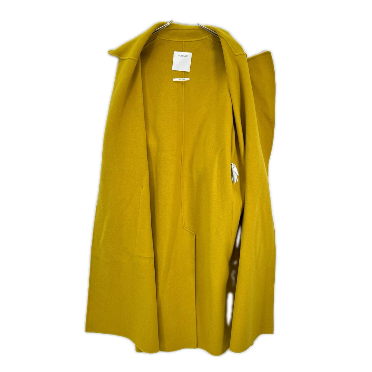 SPORTMAX スポーツマックス イエロー クチートアマーノ ウール ロングガウンコート コート