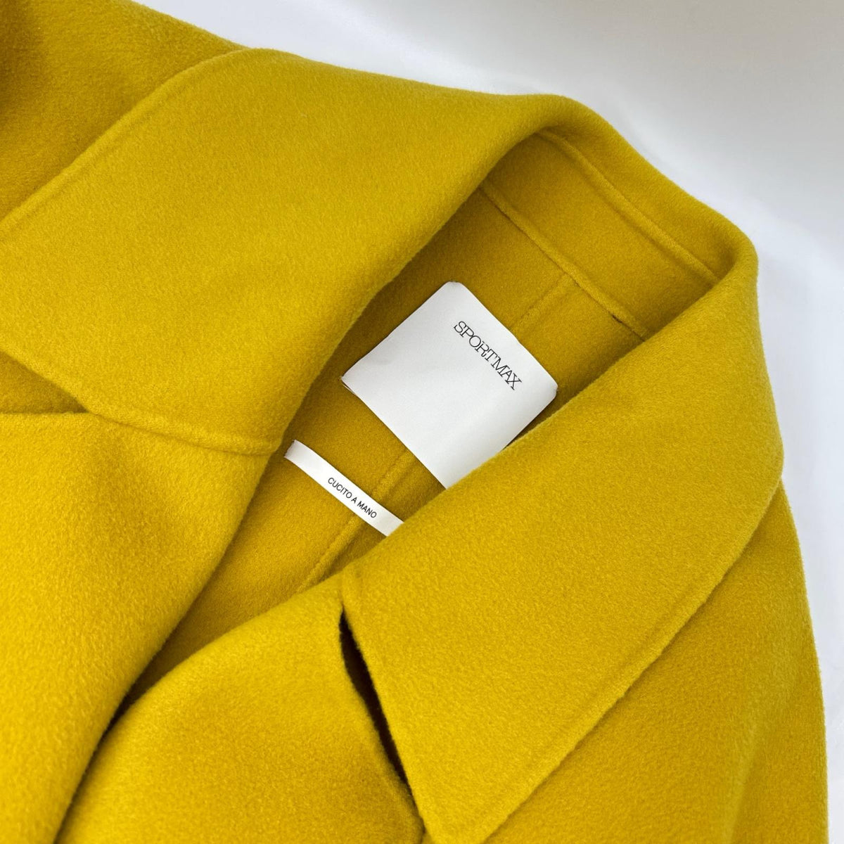 SPORTMAX スポーツマックス イエロー クチートアマーノ ウール ロングガウンコート コート