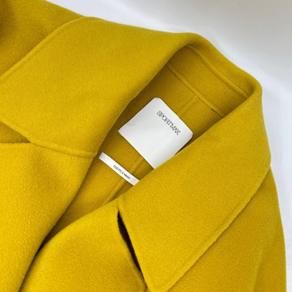 SPORTMAX スポーツマックス イエロー クチートアマーノ ウール ロングガウンコート コート