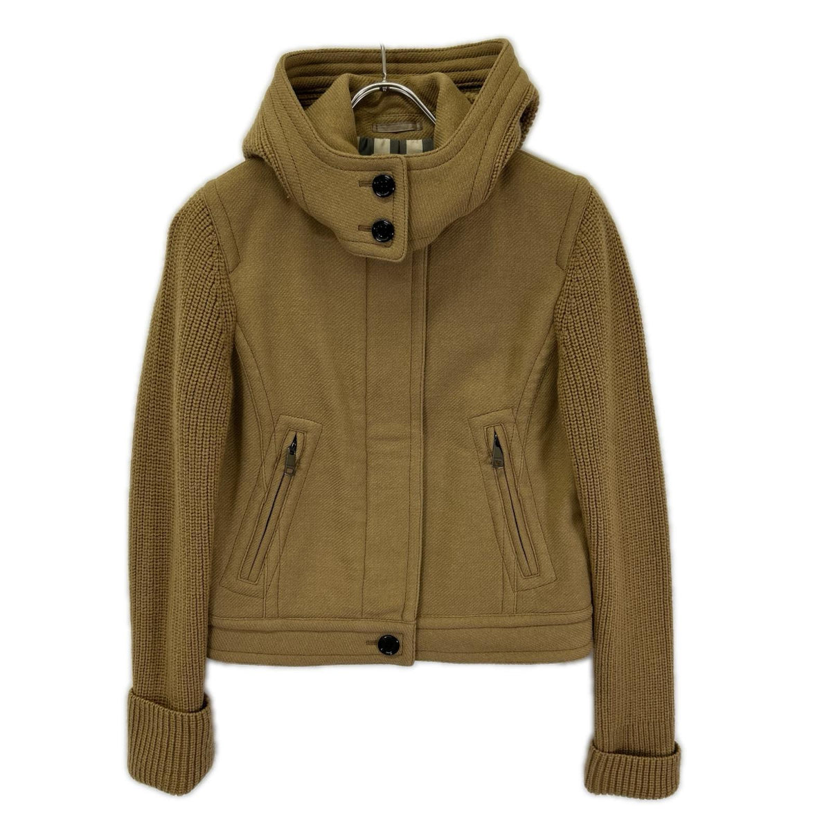 Burberry LONDON バーバリーロンドン B1E06-657-46 フーディー ジップ ニット ジャケット