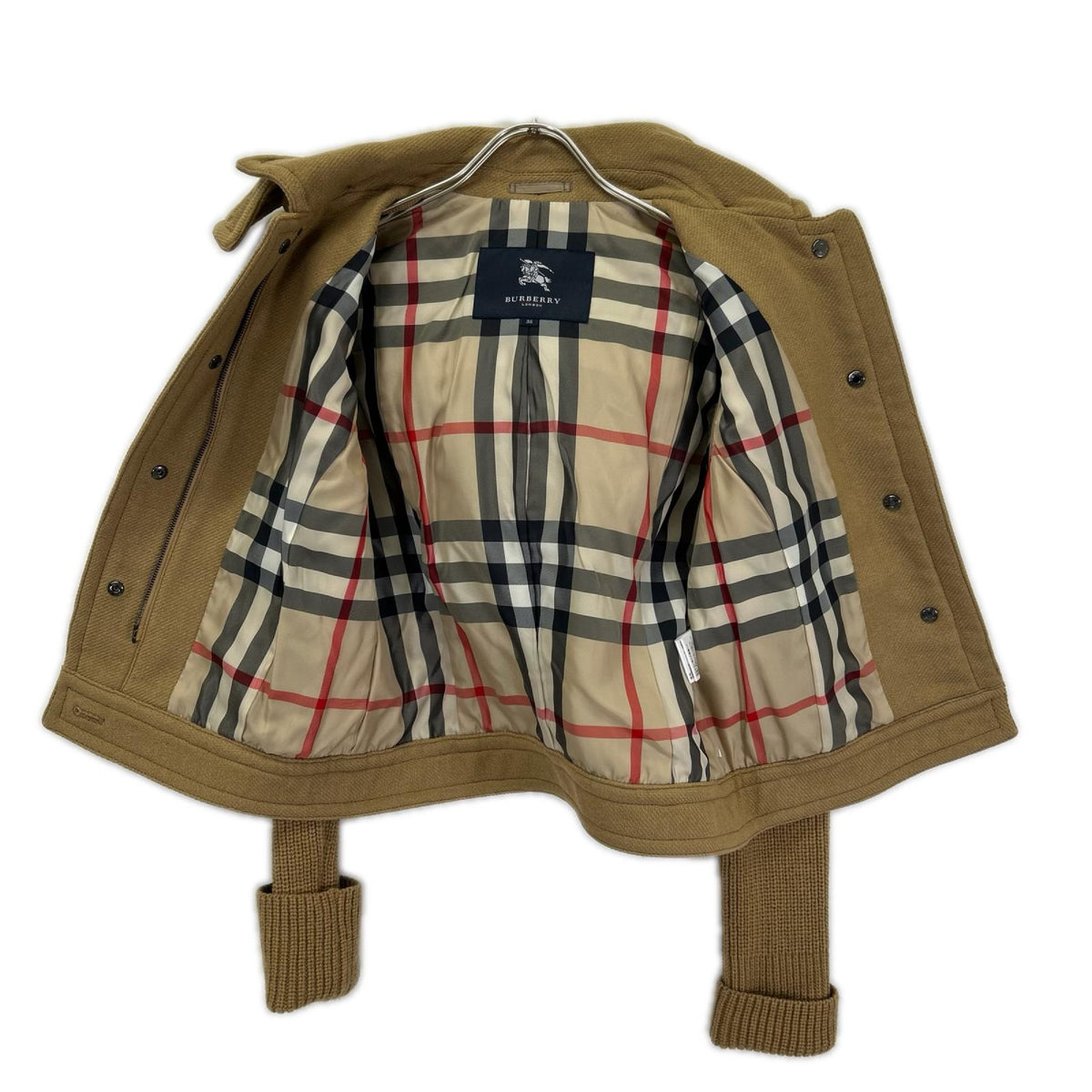 Burberry LONDON バーバリーロンドン B1E06-657-46 フーディー ジップ ニット ジャケット