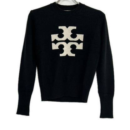 Tory Burch トリーバーチ ブラック ロゴ カシミア ニット トップス