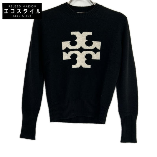Tory Burch トリーバーチ ブラック ロゴ カシミア ニット トップス