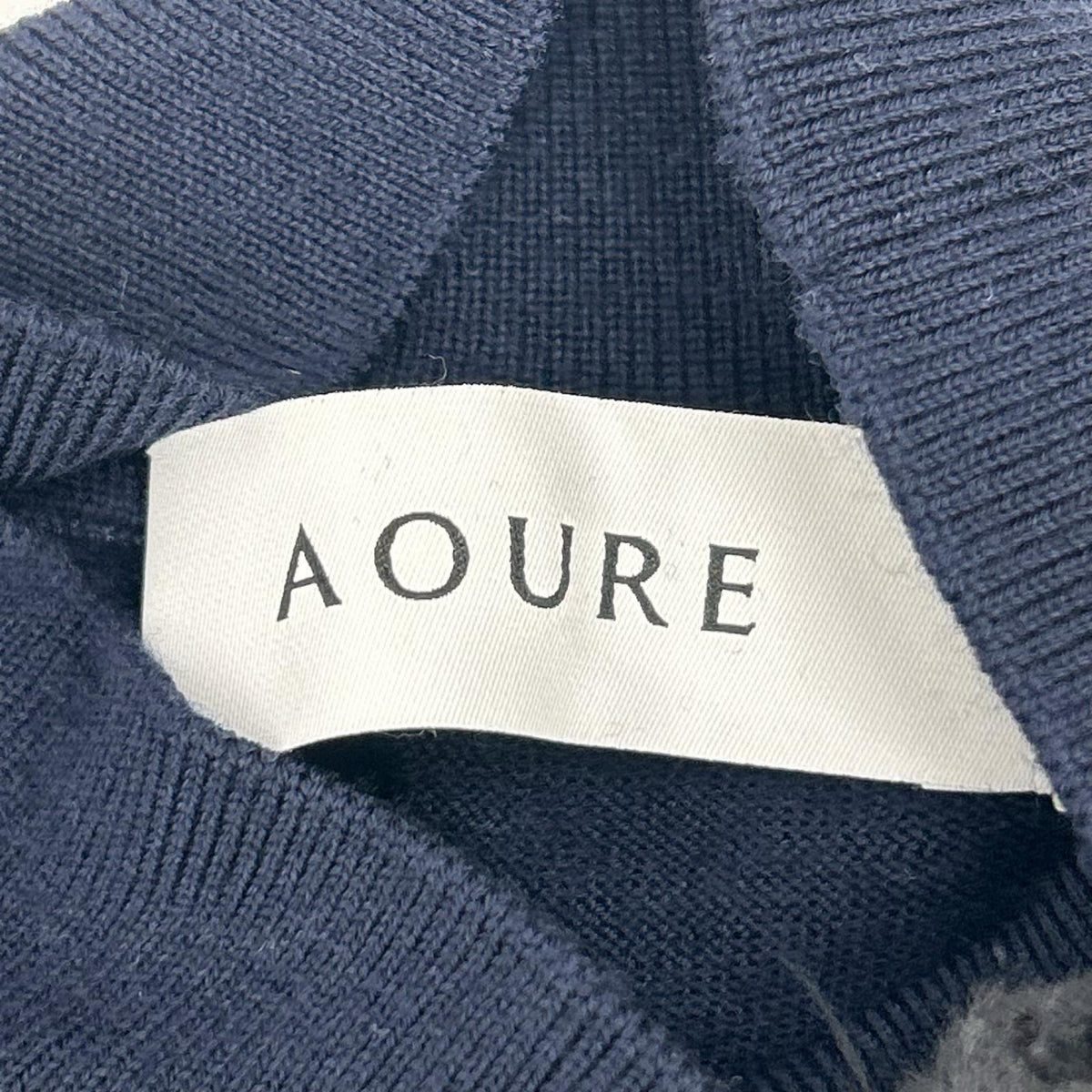 AOURE アウール ネイビー ハイネック ニットセーター トップス