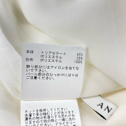 ANAYI アナイ 25年製 ホワイト ダブルクロスパールブラウス トップス
