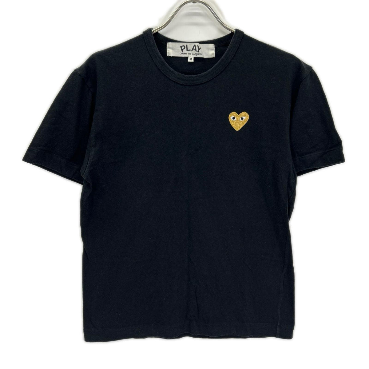 PLAYCOMMEdesGARCONS プレイコムデギャルソン ブラック ワンポイント刺繍 半袖Tシャツ トップス