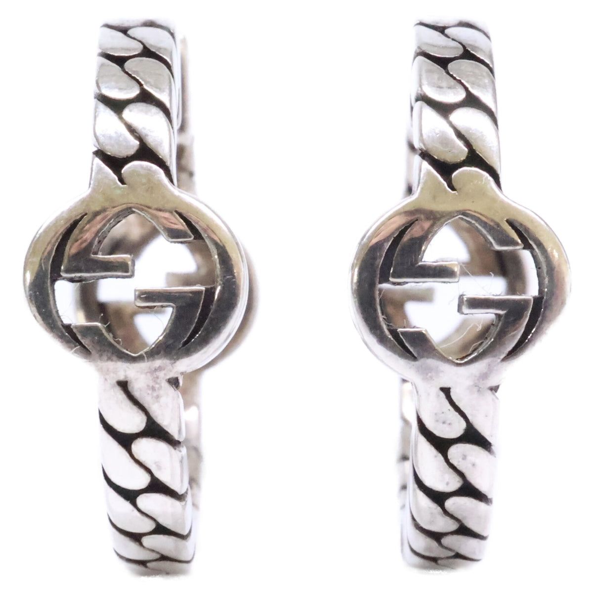 GUCCI グッチ Ag925 インターロッキング フープ ピアス