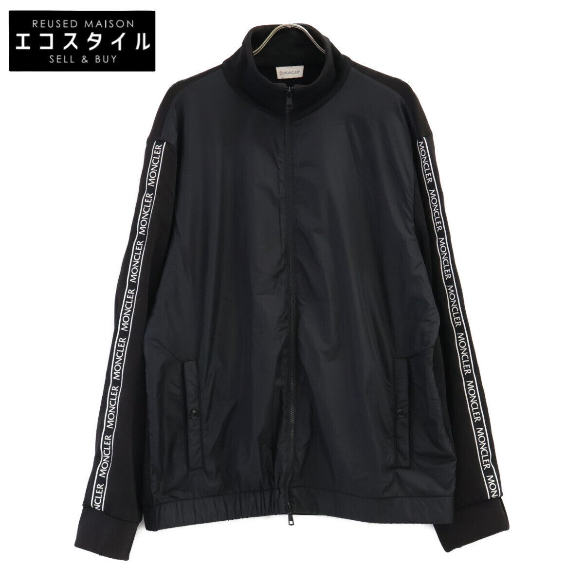 MONCLER モンクレール G20918G00028 MAGLIA CARDIGAN アームロゴ スウェット/ナイロン 切替 ジップアップ ジャケット ジャケット