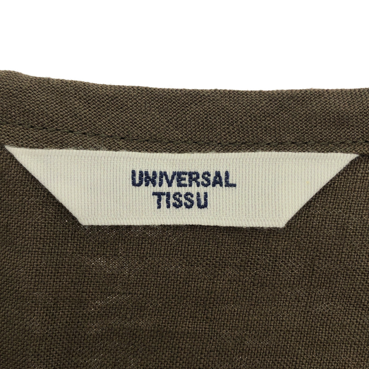 UNIVERSAL TISSU ユニバーサルティッシュ ブラウン リネン ノースリーブ ワンピース トップス