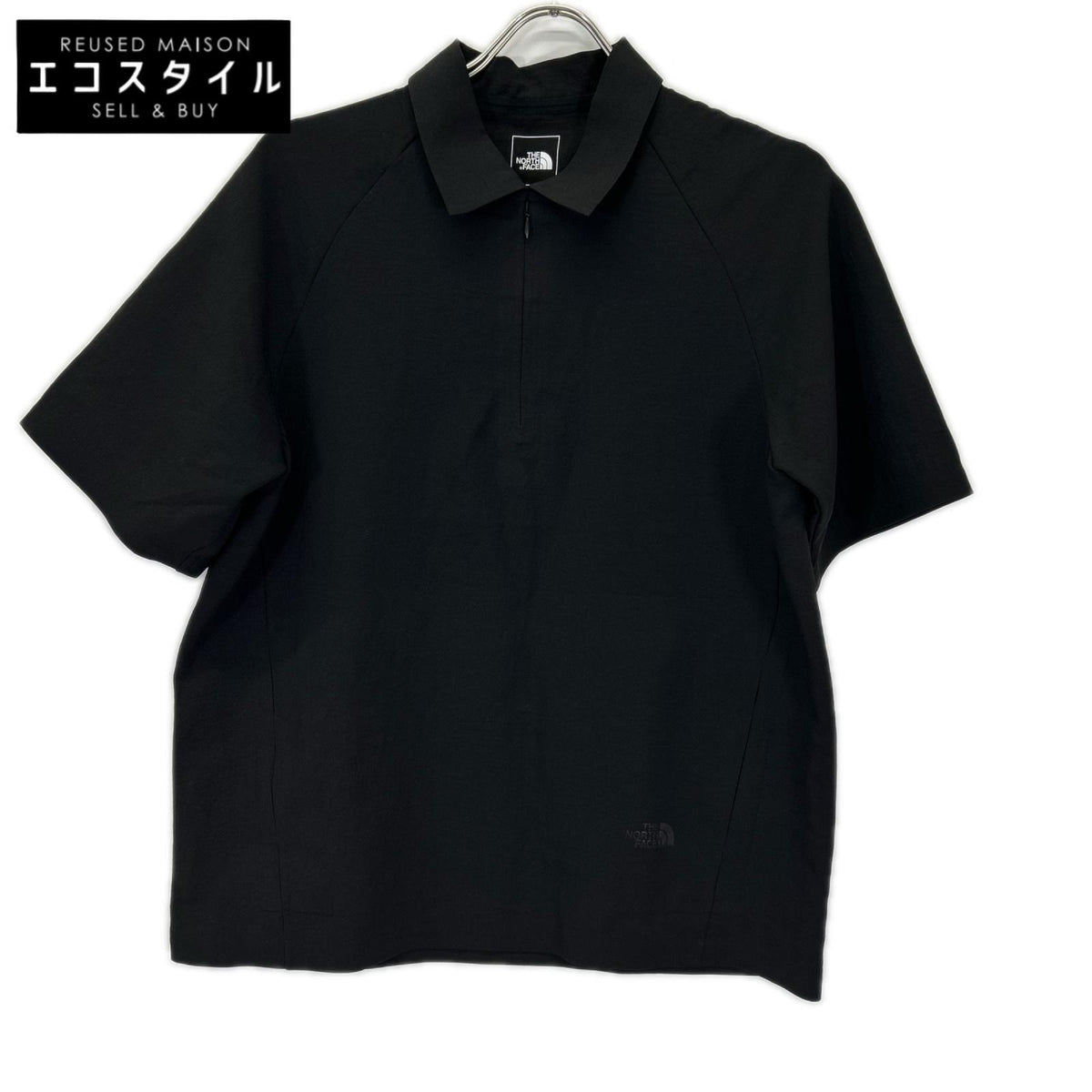 THE NORTH FACE ノースフェイス NT22660 ブラック トランクルショートスリーブジップポロシャツ トップス