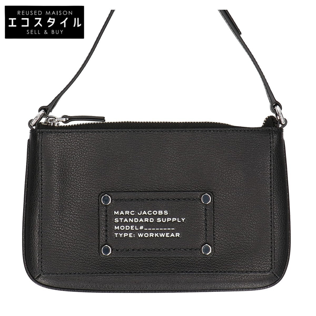MARC JACOBS マーク ジェイコブス 【美品】4P5SMN001S01 001 ロゴ レザー ショルダーバッグ