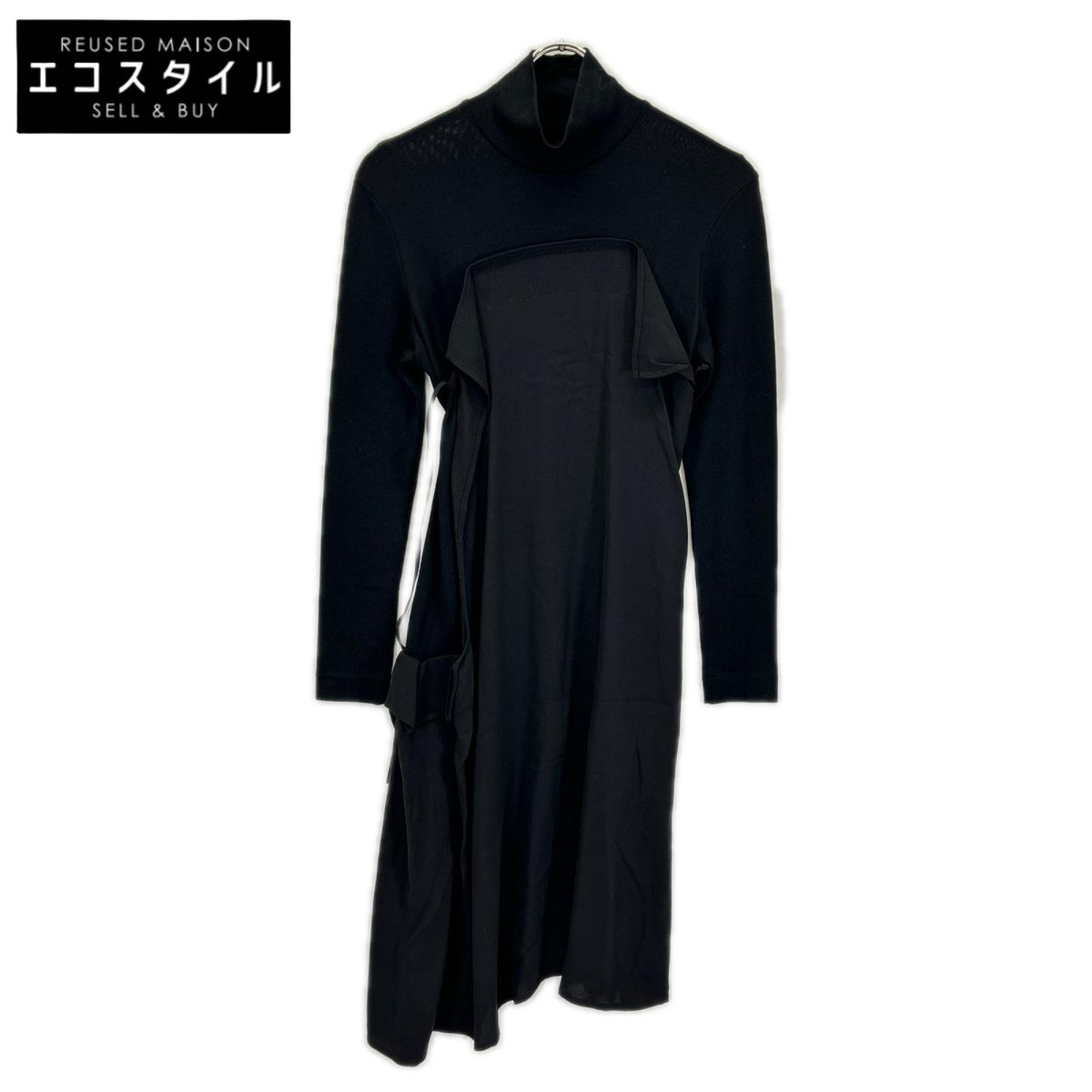 YOHJI YAMAMOTO +NOIR ヨウジヤマモトプリュスノアール NX-D07-80 ブラック デザイン ワンピース ワンピース