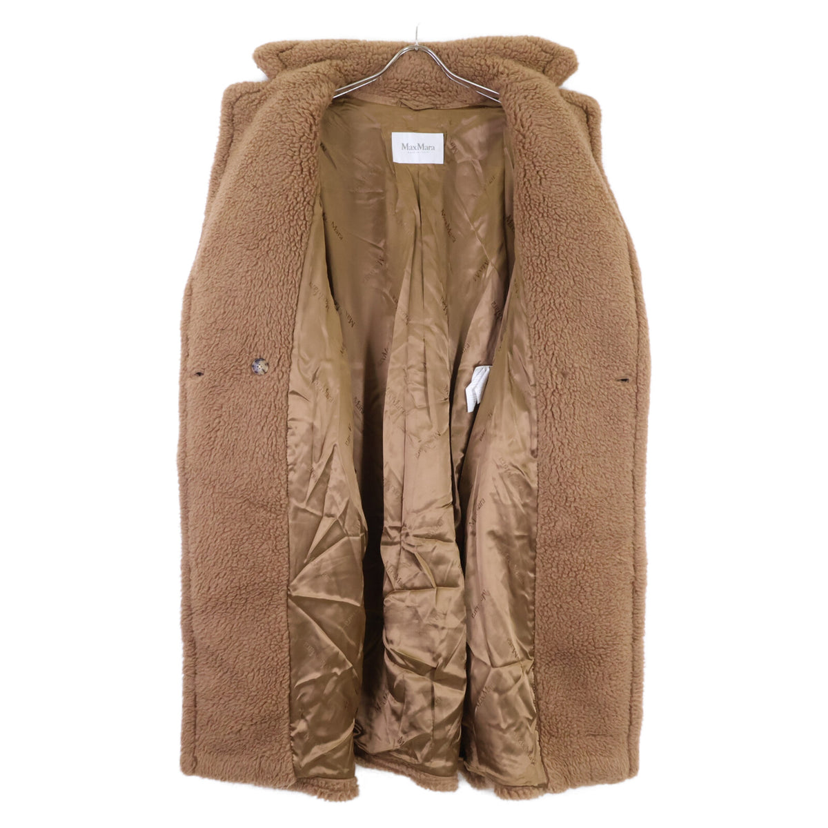Max Mara マックスマーラ 【美品/国内正規】101606296 キャメルｘシルク テディベア アイコン コート