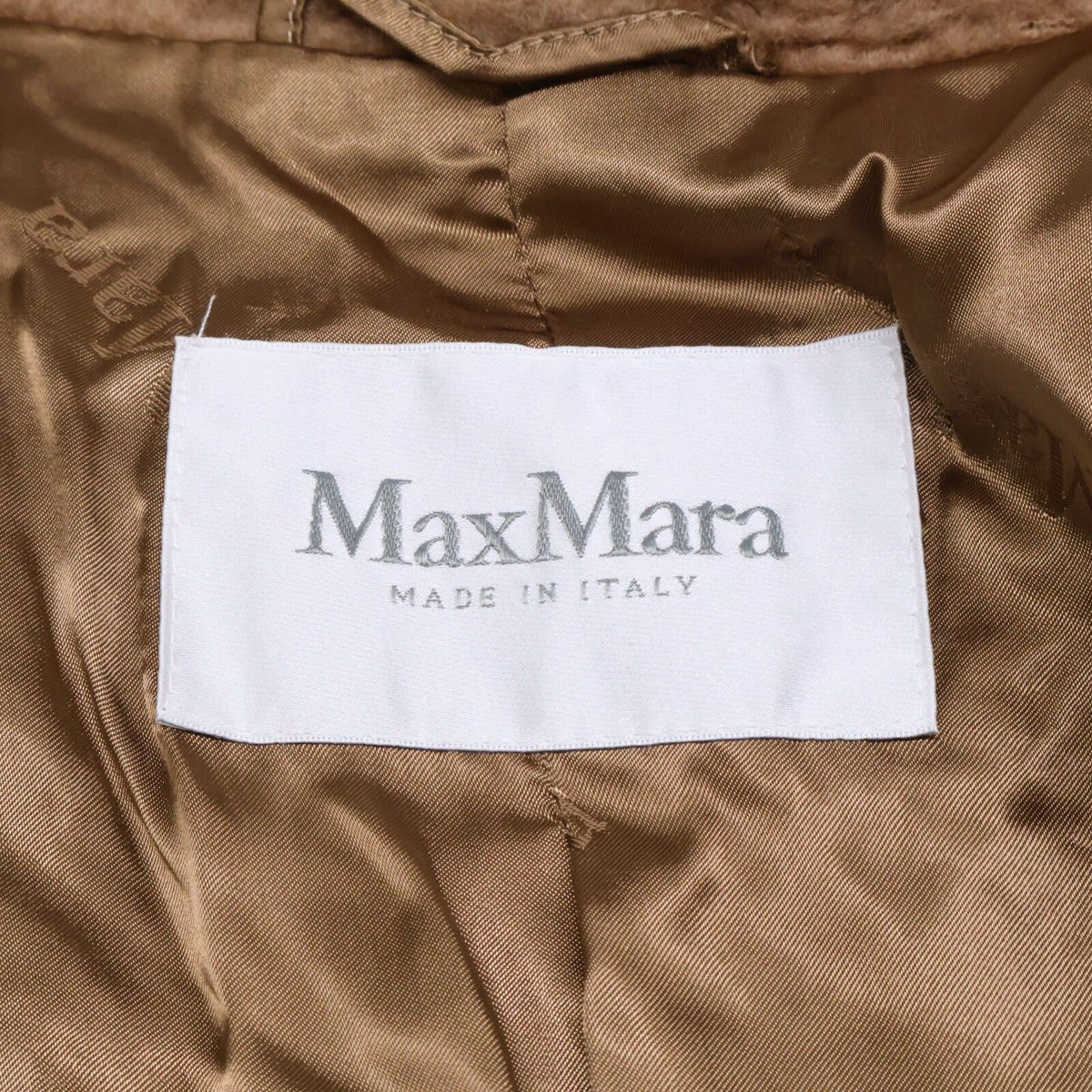 Max Mara マックスマーラ 【美品/国内正規】101606296 キャメルｘシルク テディベア アイコン コート