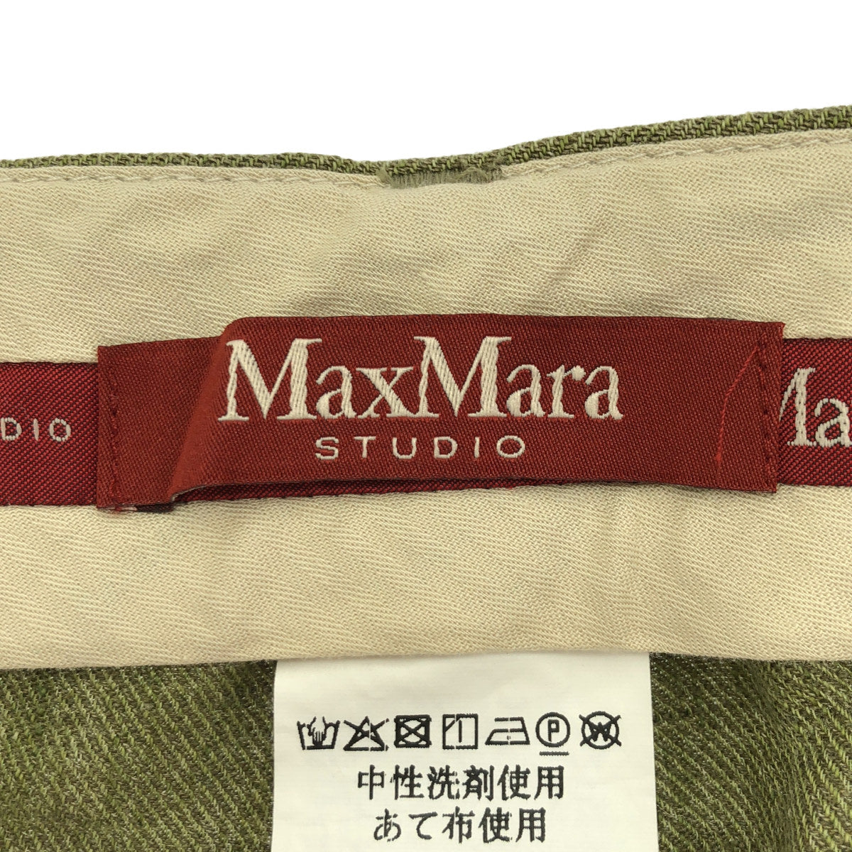 613103216 カーキ リネン パンツ ボトムス