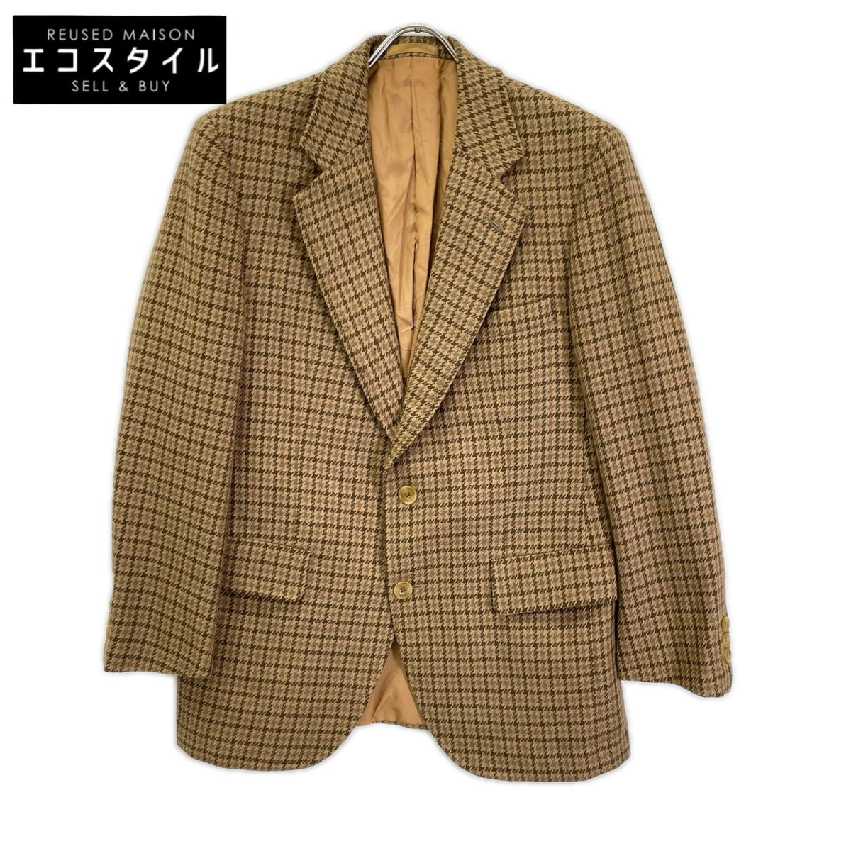 BURBERRY バーバリー 80s キャメル ハウンドトゥース テーラード ジャケット ジャケット
