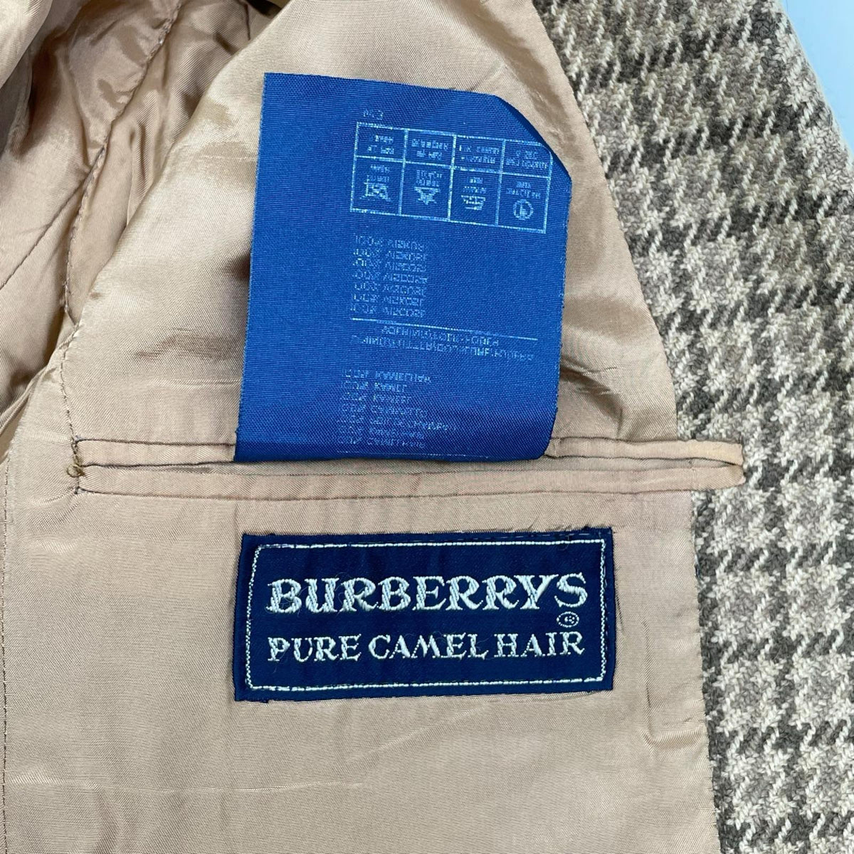 BURBERRY バーバリー 80s キャメル ハウンドトゥース テーラード ジャケット ジャケット