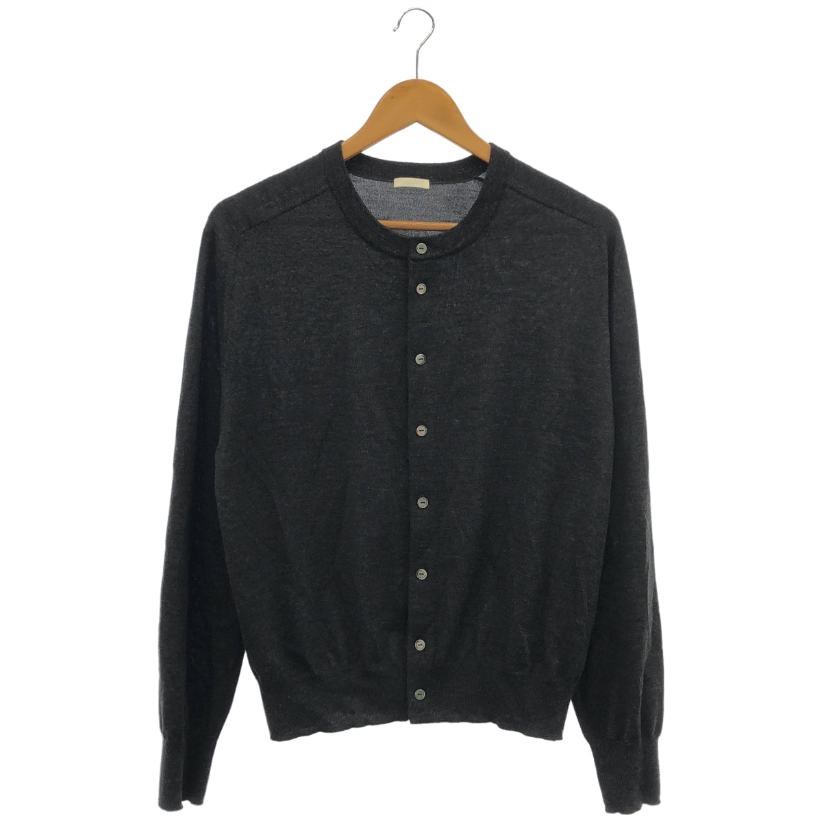 LIDNM リドム グレー W/Si/Ca 18G Crew Cardigan トップス