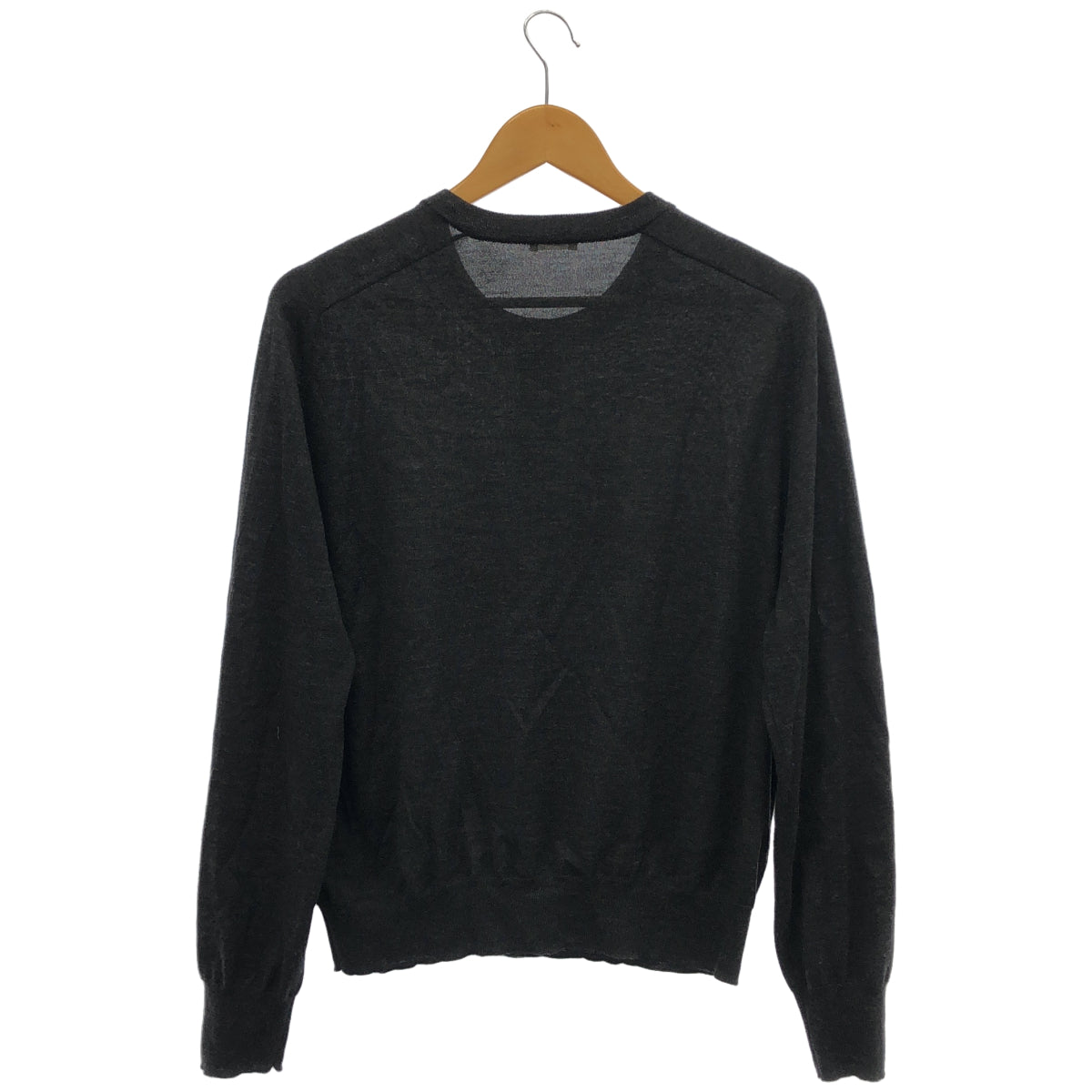 LIDNM リドム グレー W/Si/Ca 18G Crew Cardigan トップス