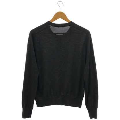 LIDNM リドム グレー W/Si/Ca 18G Crew Cardigan トップス