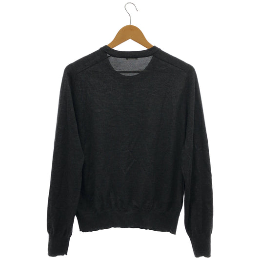 LIDNM リドム グレー W/Si/Ca 18G Crew Cardigan トップス