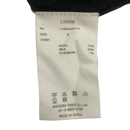 LIDNM リドム グレー W/Si/Ca 18G Crew Cardigan トップス