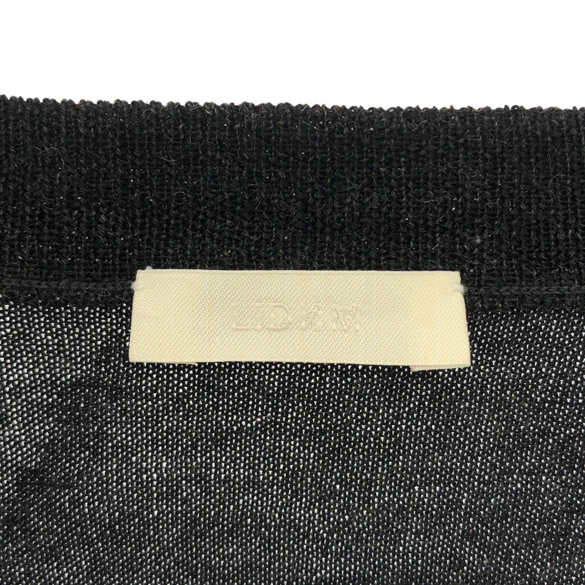LIDNM リドム グレー W/Si/Ca 18G Crew Cardigan トップス