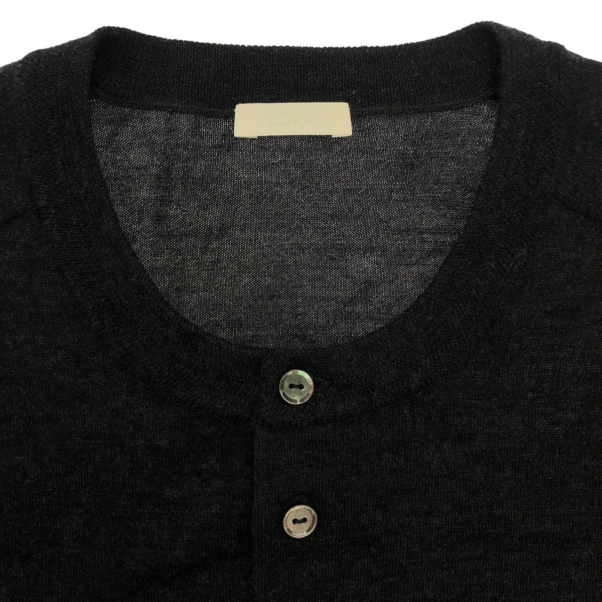 LIDNM リドム グレー W/Si/Ca 18G Crew Cardigan トップス