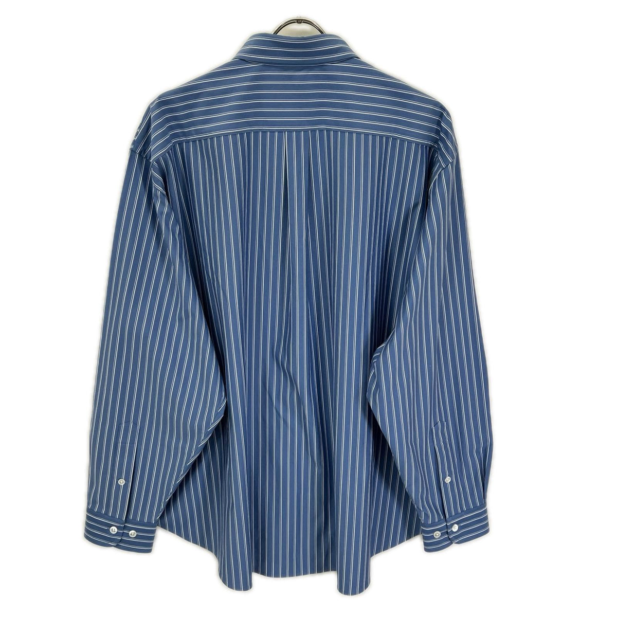 KANEMASA カネマサ ブルー THICK AND THIN STRIPE ROYAL OX DRESS KNIT SHIRT トップス