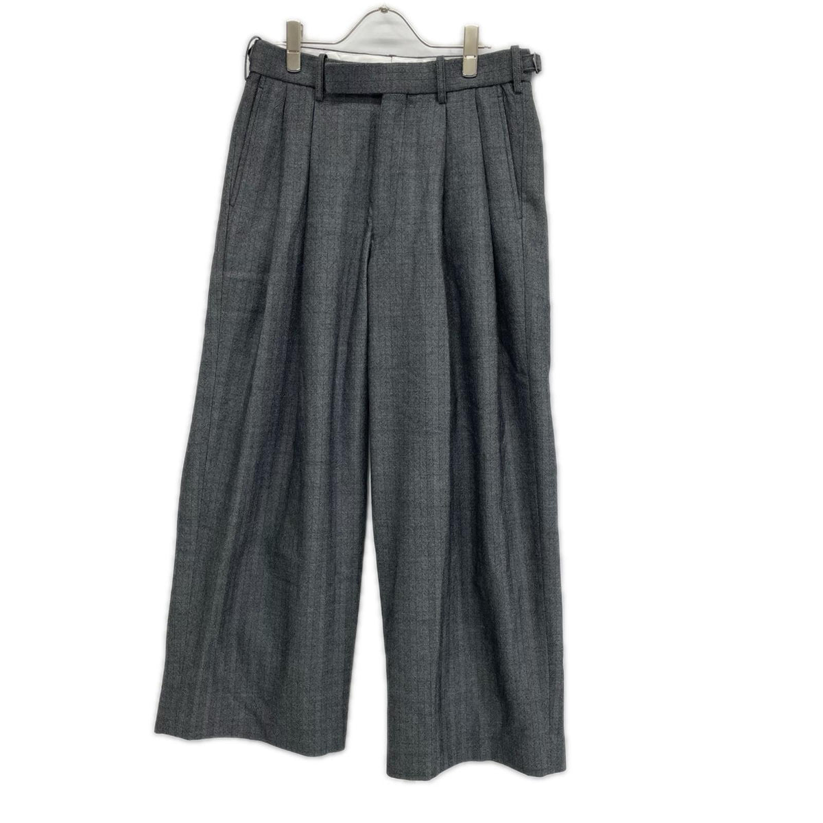 marka マーカ グレー ツイード TWO TUCK BAGGY TROUSERS ボトムス