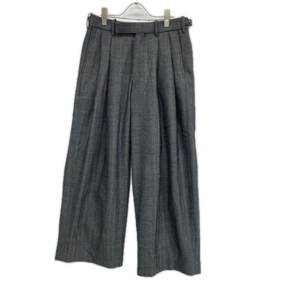 marka マーカ グレー ツイード TWO TUCK BAGGY TROUSERS ボトムス