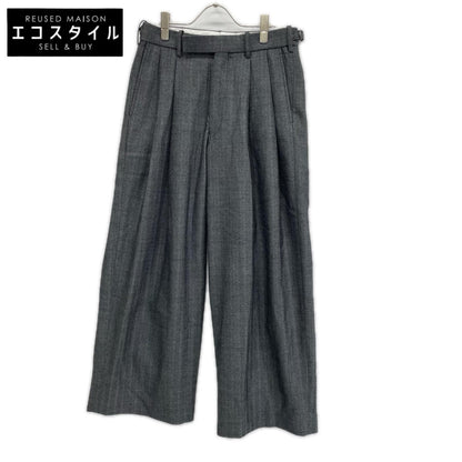 marka マーカ グレー ツイード TWO TUCK BAGGY TROUSERS ボトムス