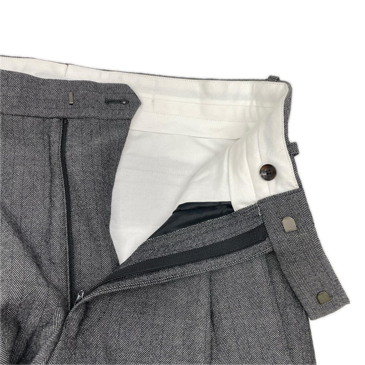 marka マーカ グレー ツイード TWO TUCK BAGGY TROUSERS ボトムス